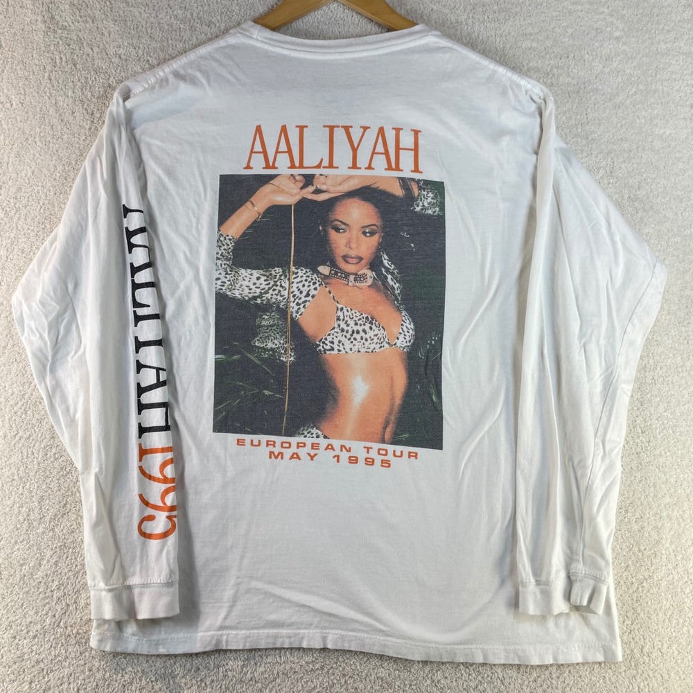 urban outfitters exclusive aaliyah 1995 european tour long sleeve tee XL soft